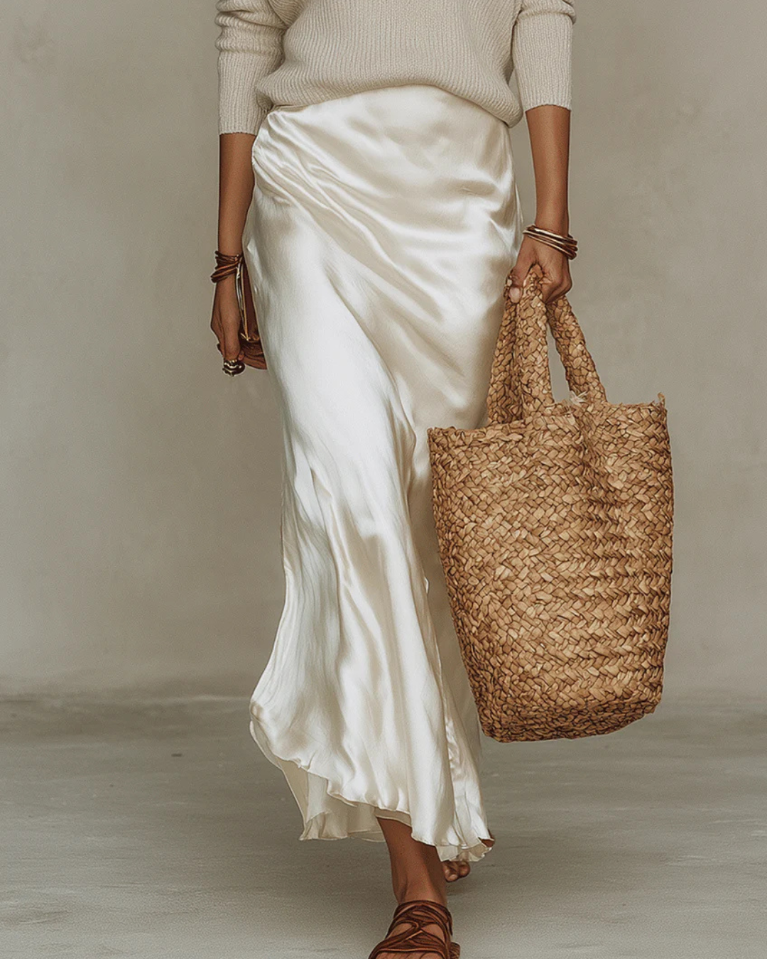 Clémence | Ensemble assorti robe nuisette et maille