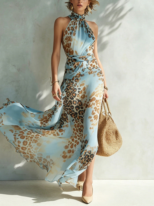 Léonie - Robe glamour à imprimé animalier