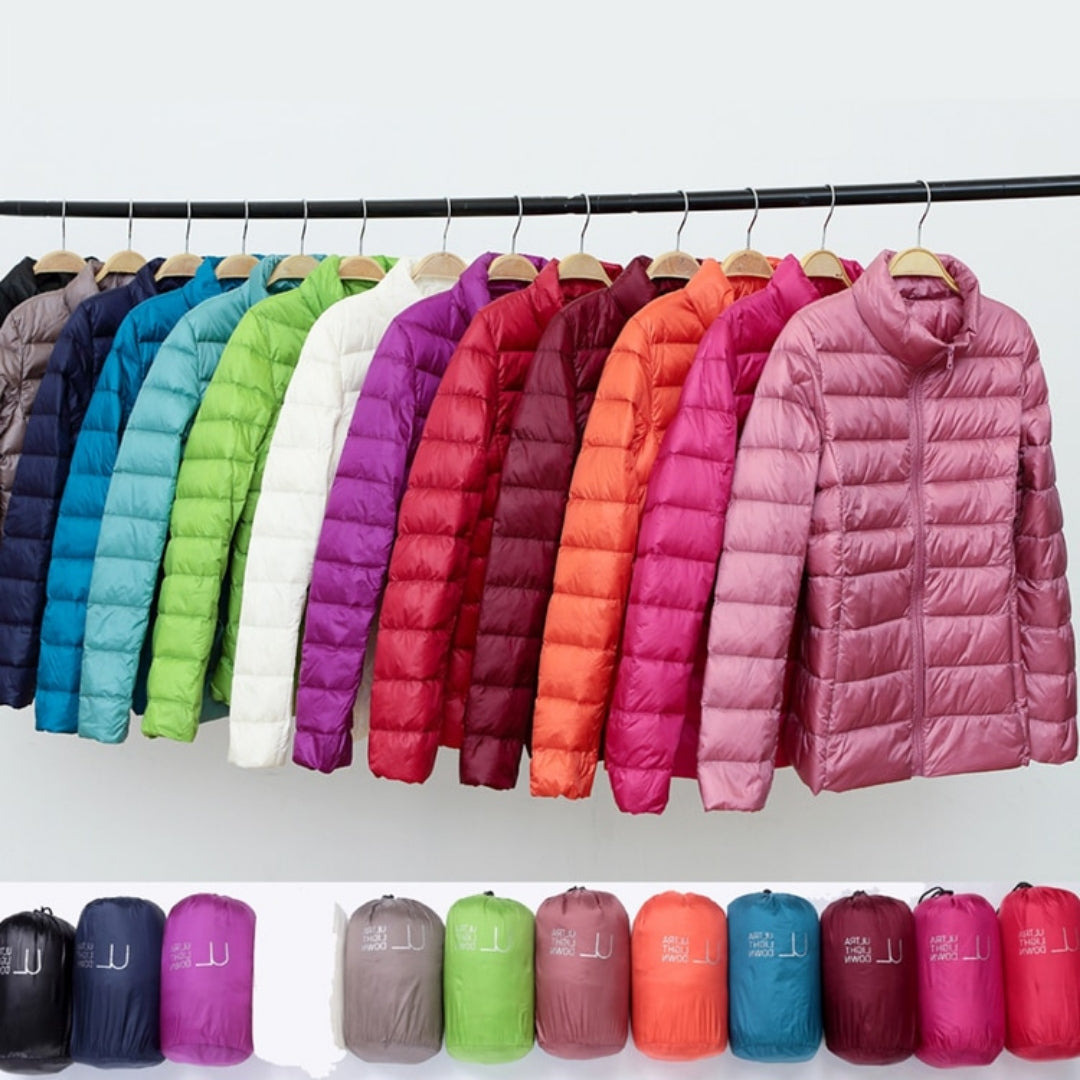Rhoselle - Ultralight Down Jacket with Sophisticated Pleats