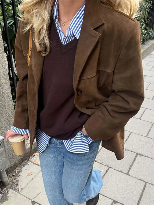 Liv Coat | Brown Blazer Jacket
