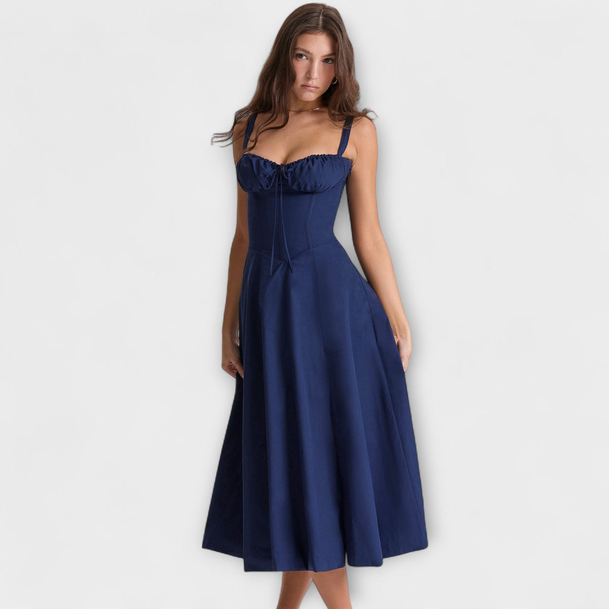 Zipporas - Robe bustier cintrée avec imprimé floral printanier moderne